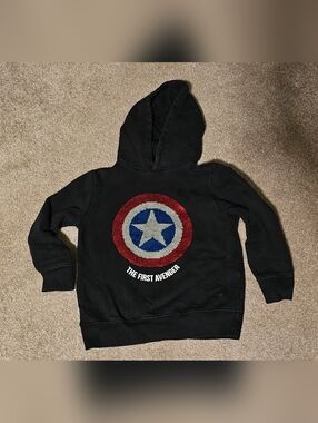 Kids Captain America- The First Avenger Hoodie w/Reversible Sequins